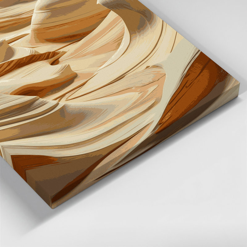 Toile horizontale rayée horizontale canyon beige, H 16 po x l 16 po