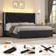 Lit de rangement en velours à oreilles avec 2 tiroirs Sturminster-47713963-46454900