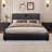 Luxurious Faux Leather Upholstered Platform Bed With Thickened Headboard, Bluetooth Speakers And RGB LED Light, No Box Spring Needed-289531541-289531547