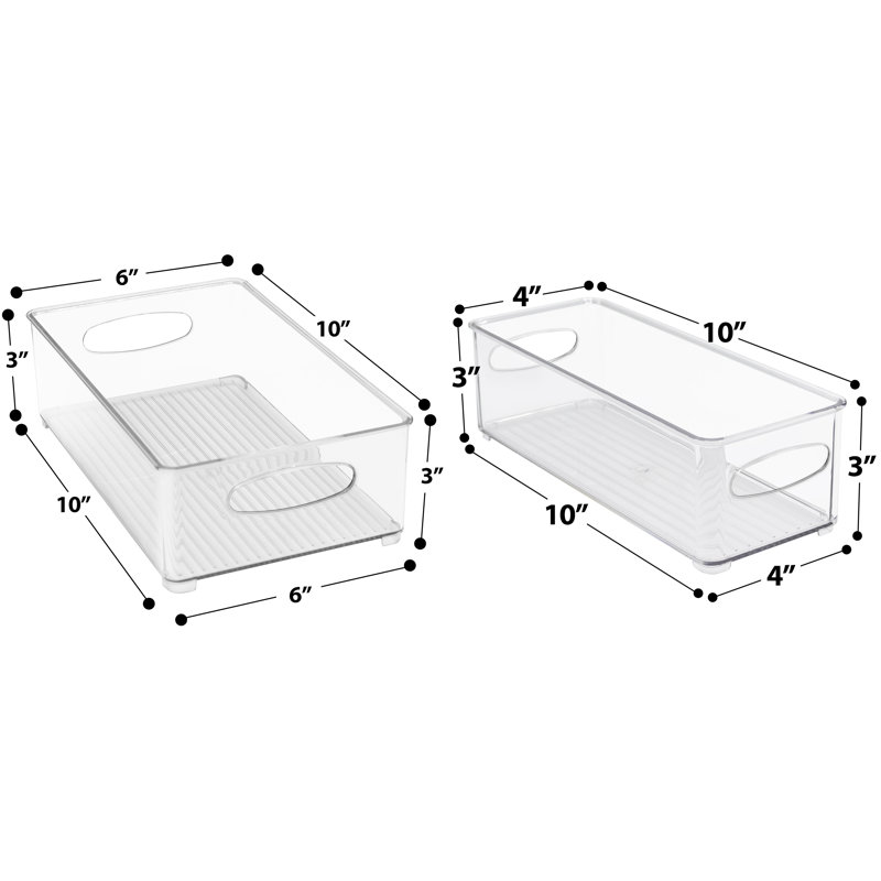 Sorbus Clear Stackable Kitchen and Fridge Storage Bins in 4 Variety Pack