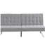 Structure en bois, pieds en acier inoxydable, futon, canapé gris