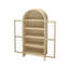 Armoire moderne arquée de 71,97 po de hauteur avec tablettes réglables, porte en acrylique pour une armoire de cuisine soignée, style fonctionnel