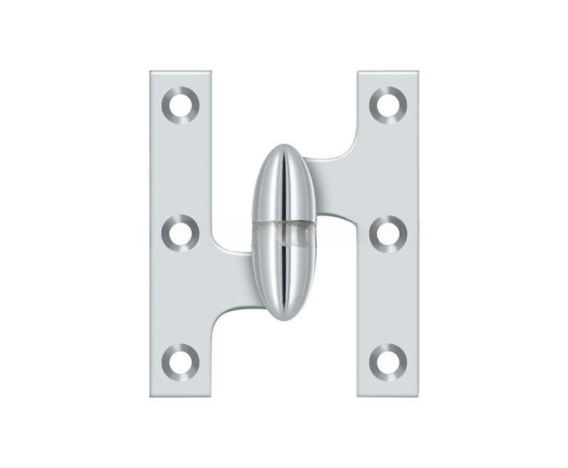 Deltana OK5032B26-L charnière de porte olive à 5 po de hauteur x 3 1/4 po avec roulement à billes et chrome à gauche