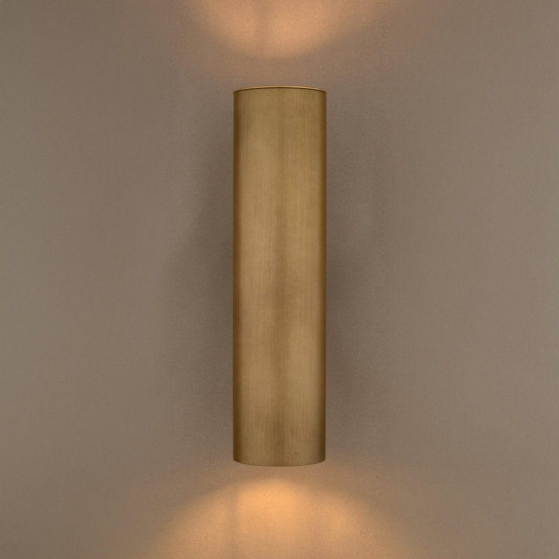 Applique murale d'extérieur en aluminium Édith, Laiton chaleureux, H 20 po x l 5 po x P 8 po, Haut / Bas
