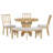 Modern Zanera 5-Piece Dining Table Set, 44" Round Dining Table with Curved Bench & Side Chairs,kitchen table set,dining table set,dining room set-789393346