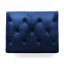 Siège en velours bleu marine et cadre en bois de bouleau de style Mid-Century doux avec détails à boutons,