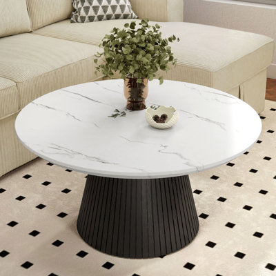 Housel Faux Marble Round Coffee Table