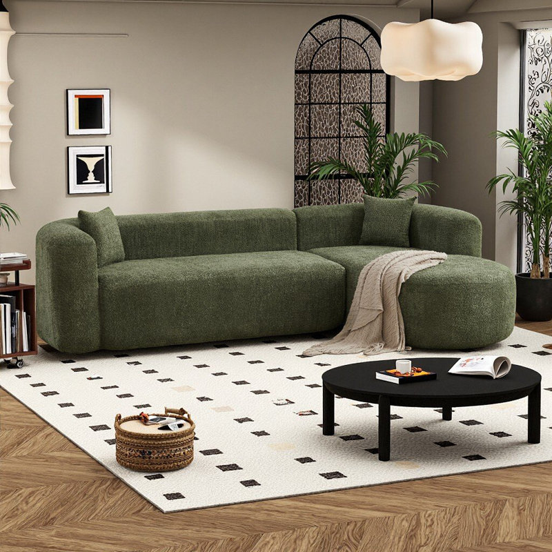 Canapé modulaire luxueux de luxe: canapé modulaire à dossier incurvé pour une élégance et un confort sans effort, Vert