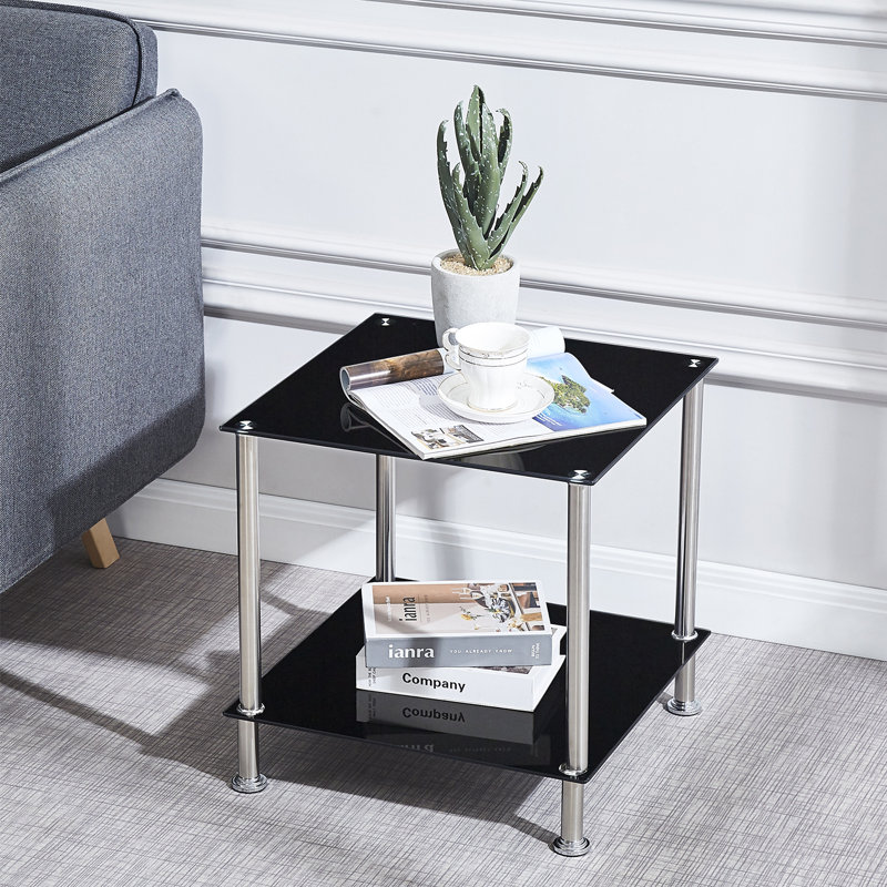 Choua Glass Top End Table