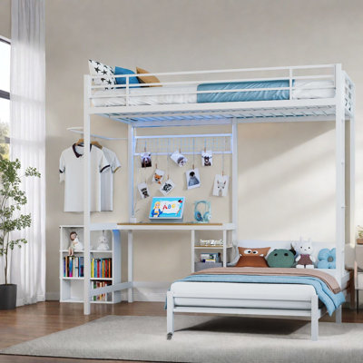 Lit superposé simple au-dessus de lits simples, lit superposé blanc moderne pour la maison