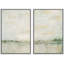 Soft Abstract Landscape Artwork, Calm Pastel Nature Canvas Pictures, Framed Canvas Giclee Print 2 Pieces Wall Art-125174477-125174475