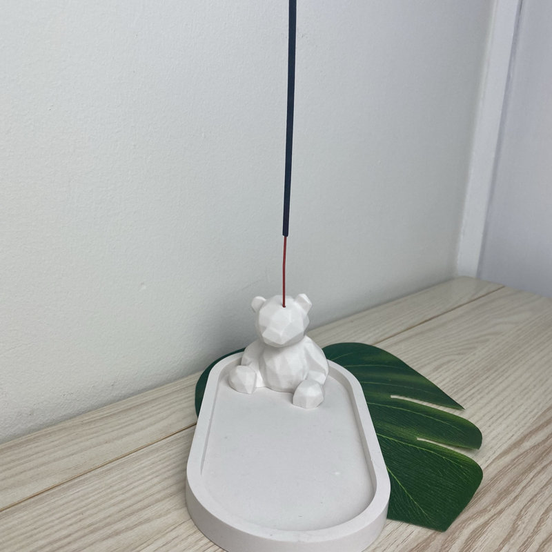 White Bear Incense Holder Dish