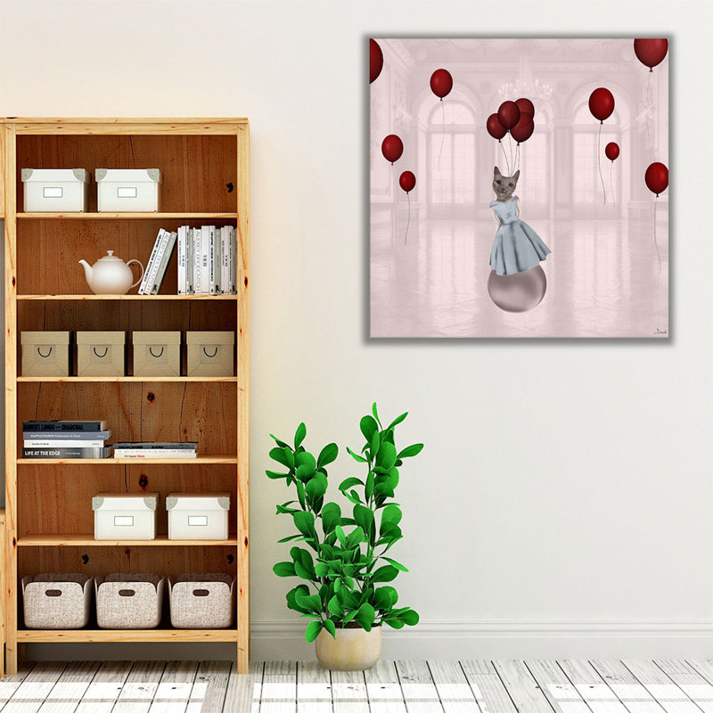 Ball with ballons - reproduction d'art sur toile, H 12 po x l 12 po