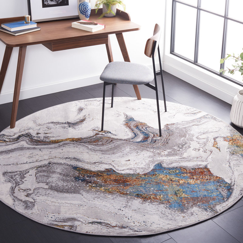 Amelia Performance Abstract Rug, Round 6'7"
