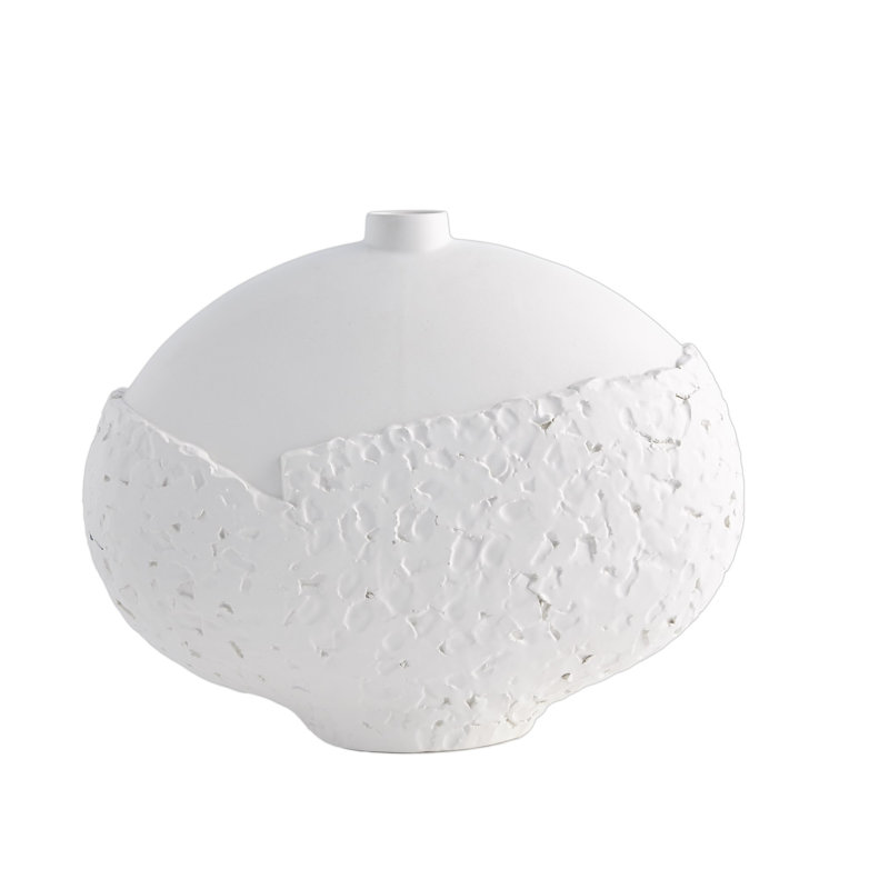 Asymmetrical Stipple Table Vase, 14" H x 18.25" W x 6.5" D