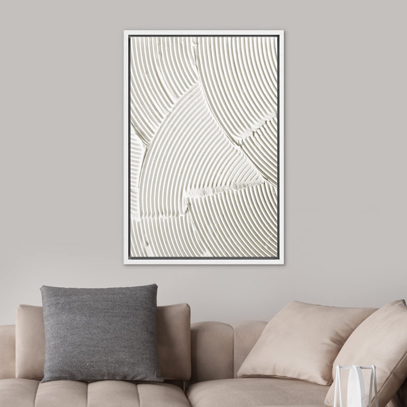 Geometric Line " No Texture - Wall Art, White Pastel Abstract Modern Wall Decor, Minimalist Neutral Artwork, - Giclee Canvas Digital Print "