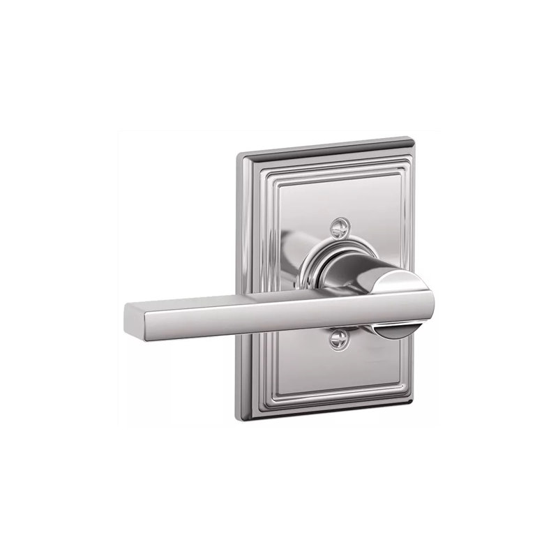 Latitude Lever with Addison Trim Non-Turning Lock, Bright Chrome
