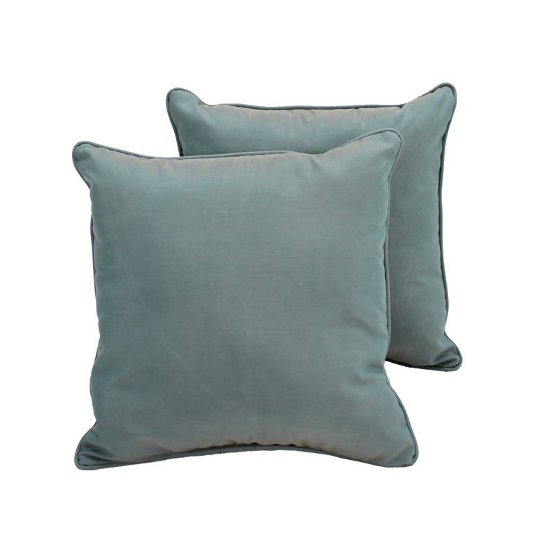 Housse et insert de coussin décoratif carré intérieur / extérieur Element, 15 po x 15 po, Turquoise poussiéreux