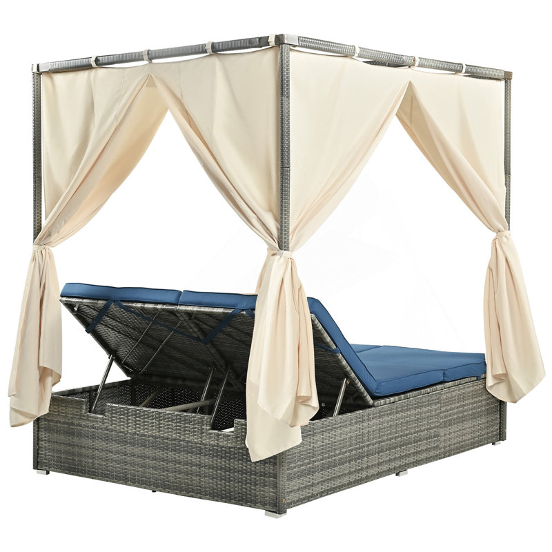 Adjustable Sun Bed With Curtain
