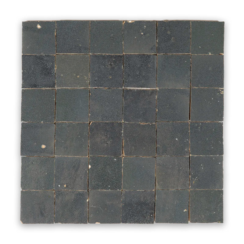Carrelage mural mosaïque carré 2 po x 2 po Smokey Pearl Zellige, Gris