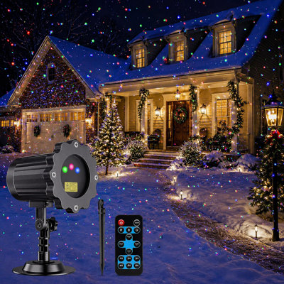 Weatherproof Christmas Laser Projector with Moving Stars Light Show, Remote Timer for House Yard or Garden Holiday Decor