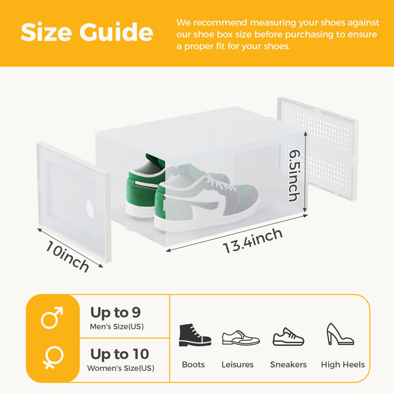 Boîtes de rangement de chaussures empilables transparentes avec emboîtement, organisateur en plastique transparent (ensemble de 15)