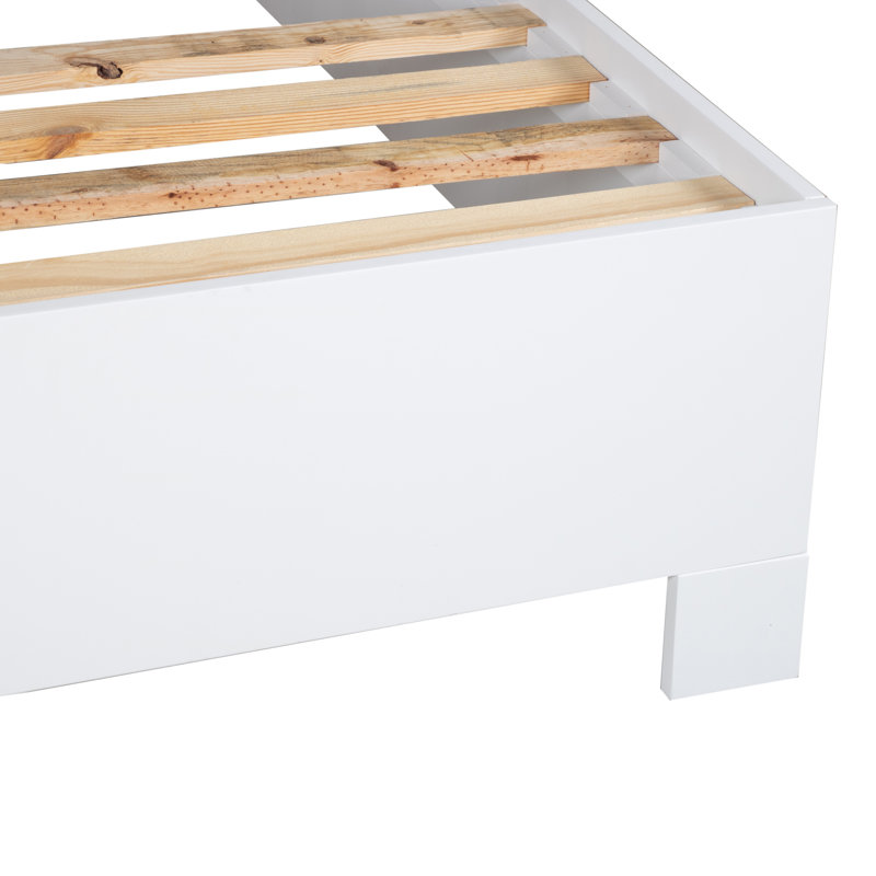Ivy Twin Platform Bed, Citrus Orange, White, King