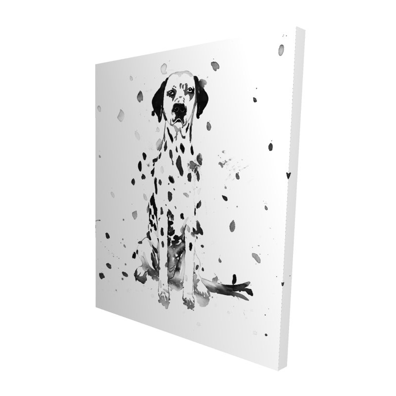 Art d'un chien dalmatien - Toile noire et blanche pour enfants