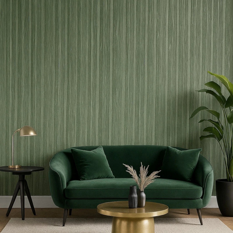 Papier peint industriel texturé vert olive industriel