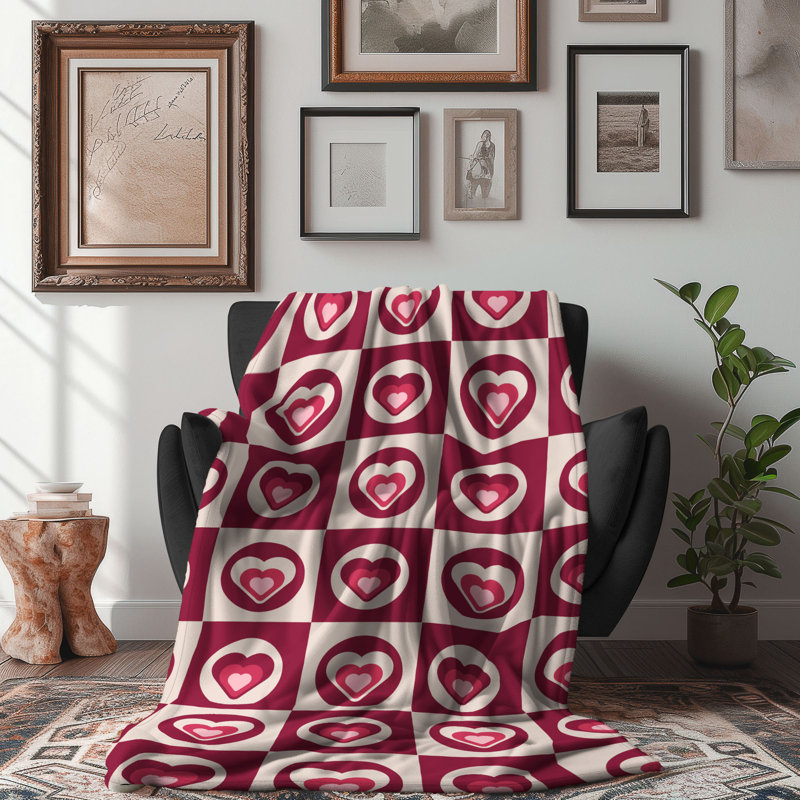 Quirky Affection - Couverture en sherpa de qualité supérieure 1 pièce WB_FL_100624_0033, L 50 po x L 60 po
