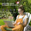 Chaise berçante en bois avec accoudoirs à roulettes Outsunny