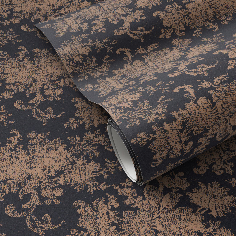 Papier peint Fallingbrook par FH Art Studio, 12 po x 8 po, Fallingbrook noir et brun clair I