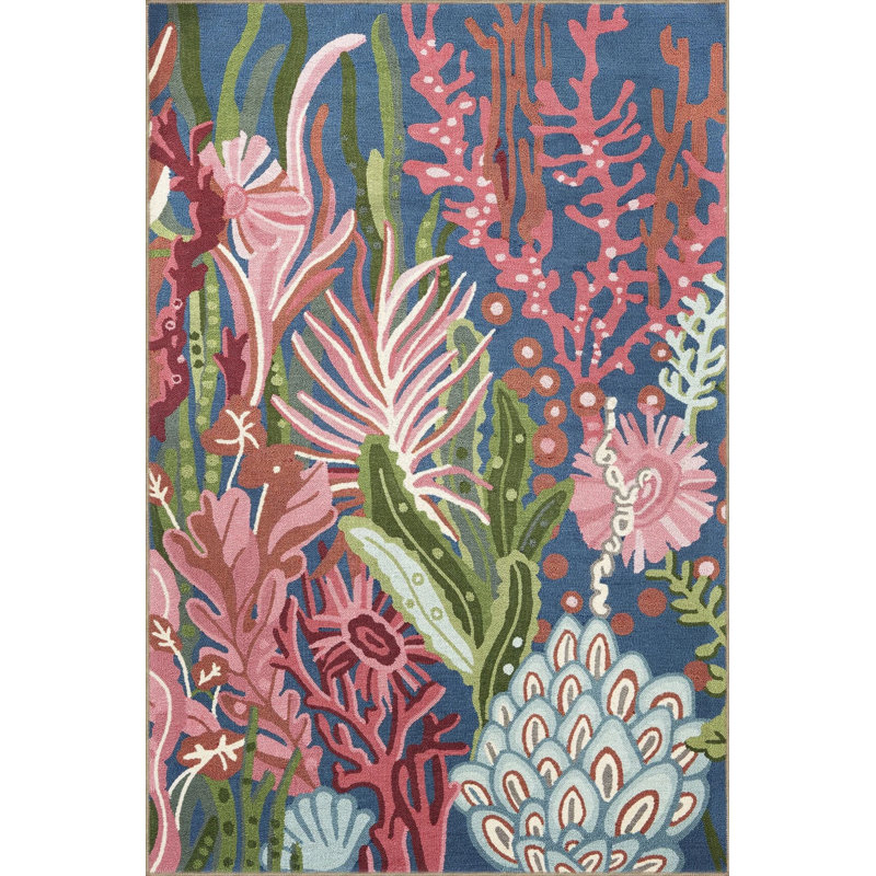 Multicolored Mixed Plant And Flower Patterned Modern Decorative Carpet, Round 4'