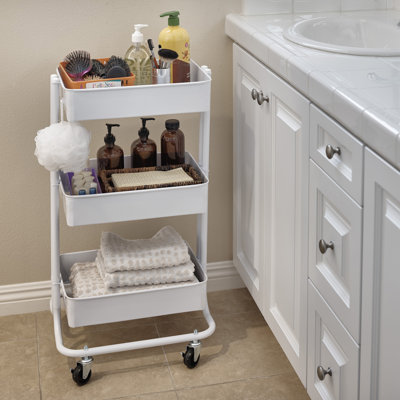 ECR4Kids 3-Tier Metal Rolling Utility Storage Cart, Multipurpose Organization