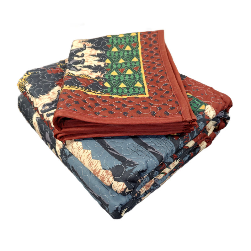 Ensemble de literie à motif géométrique Bears Scarlet and Black Patchwork Boho Woodland