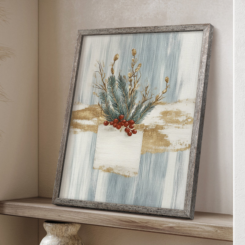«Christmas Holiday Art» CCXCIX, reproduction encadrée - bois massif, H 11 po x l 9 po