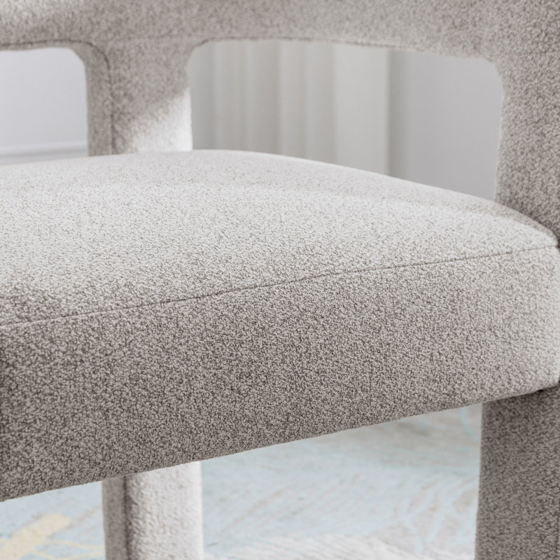 Ellisyn Barrel Chair,Accent Chair,bedroom chair,Dining Chair, Linen Blend Gray