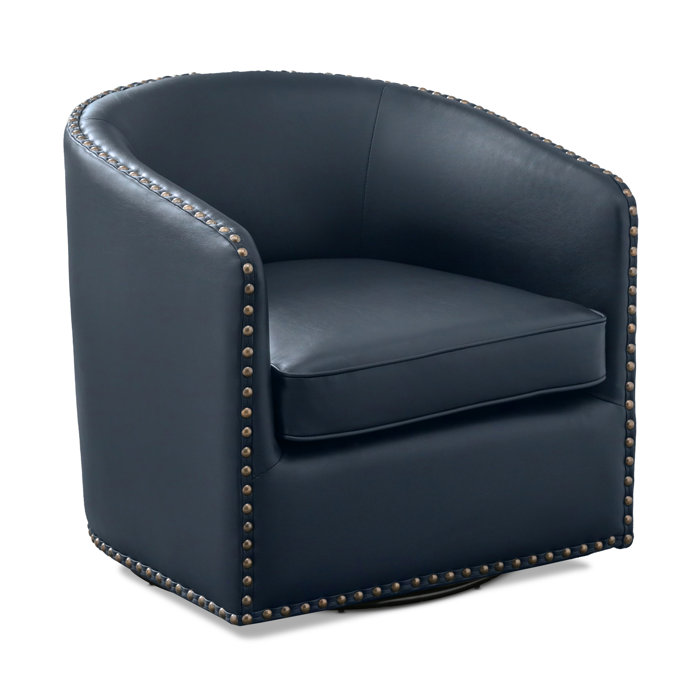 Steelside™ Gatwick Faux Leather Swivel Barrel Chair & Reviews | Wayfair