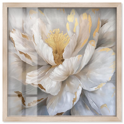 Golden Veins of Grace Shadowbox Print Elegant Nature Art by Art Remedy