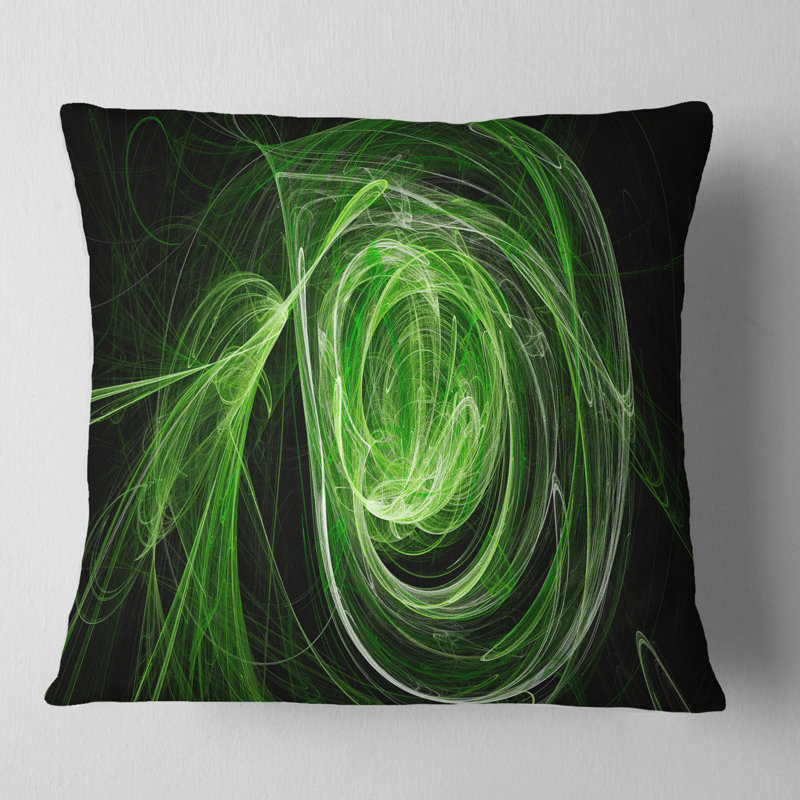 Coussin , 16 po x 1 po, Coussin décoratif, Vert / Noir