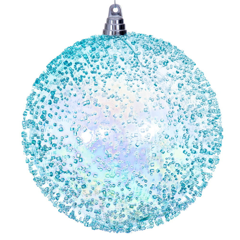 8" Iridescent Bead Ball., Baby Blue