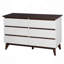 Commode à tiroirs, armoire de rangement à tiroirs, commode à 6 tiroirs pour le salon de la chambre à coucher, couleur blanche