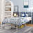Twin Size Metal Bed Frame With Butterfly Pattern Design-466115711