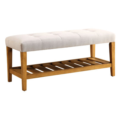Grey Bench For Contemporary Spaces With Oak Frame And Storage Elegant Shelf Use