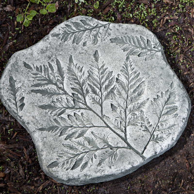 Fossil Fern Weather Resistant Plants & Flowers Stepping Stone, Nero Nuovo