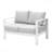 50" All-Weather Aluminum Patio Loveseat With Thick Light Gray Cushions & White Frame-3505690-3505694
