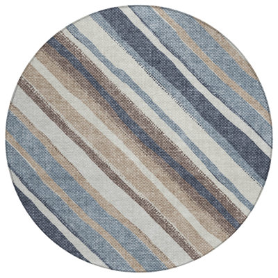Machine Washable Indoor/Outdoor Jenning ACN2282 Stripes Rug