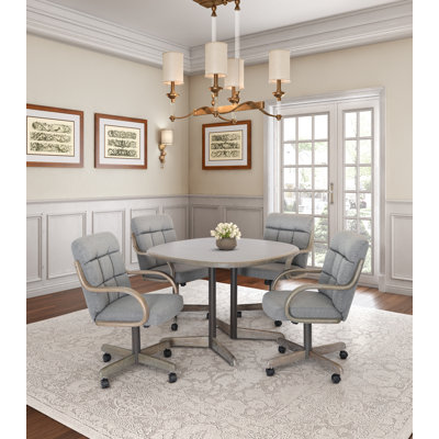 5-Piece Double-Pedestal Caster Dining Set