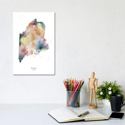 Maine State - Wrapped Canvas Painting