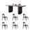 Vintage high-end rectangular dining table set